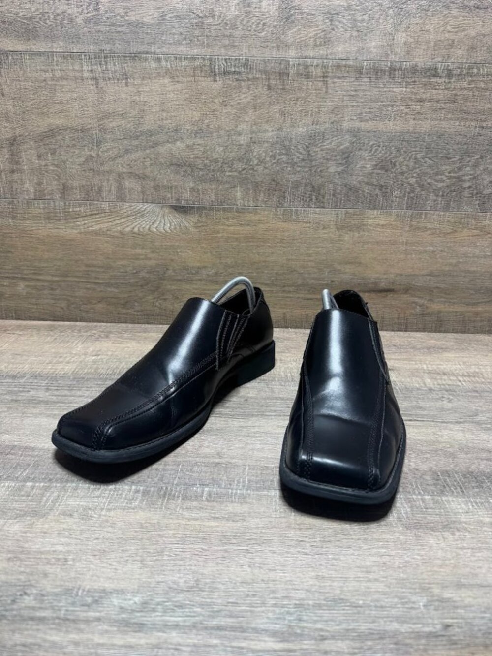 Steve Madden Exyte Black Leather Square Toe Loafers Men's Size 10